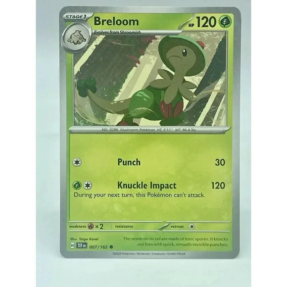 Breloom 007/162 Common Temporal Forces Non Holo Pokemon TCG Mint Unplayed - Picture 1 of 6